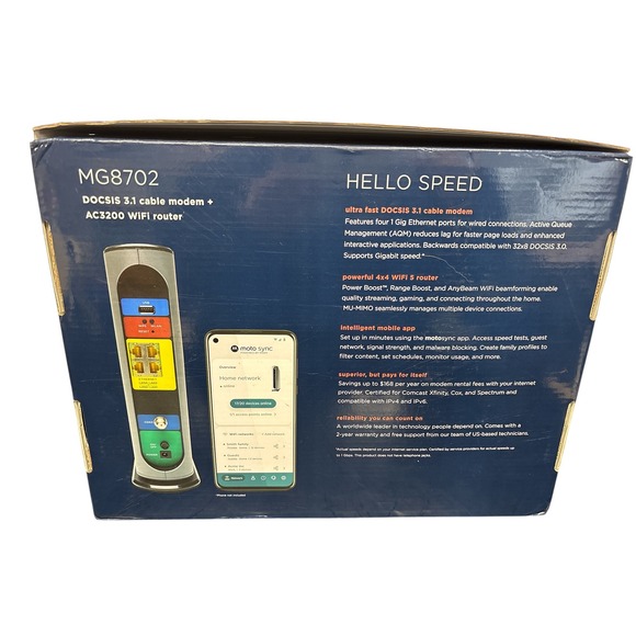 Motorola Ultra Fast DOCSIS 3.1 Cable Modem + Wi-Fi Router - Picture 7 of 8